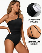 Melissa | Flattering Ruched One-Shoulder Swimsuit - Picela