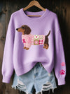 Melissa | Stylish Dachshund Graphic Sweater - Picela