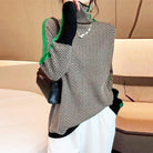 Melissa | Stylish Herringbone Turtleneck Sweater - Picela