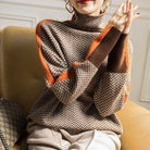 Melissa | Stylish Herringbone Turtleneck Sweater - Picela