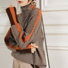 Melissa | Stylish Herringbone Turtleneck Sweater - Picela
