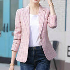 Michelle | Elegant Plaid Tailored Blazer - Picela