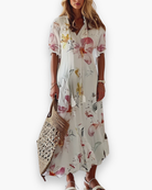 Michelle | Elegant V-Neck Maxi Dress - Picela