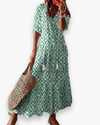 Michelle | Elegant V-Neck Maxi Dress - Picela
