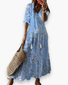 Michelle | Elegant V-Neck Maxi Dress - Picela