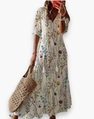 Michelle | Elegant V-Neck Maxi Dress - Picela