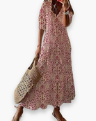 Michelle | Elegant V-Neck Maxi Dress - Picela