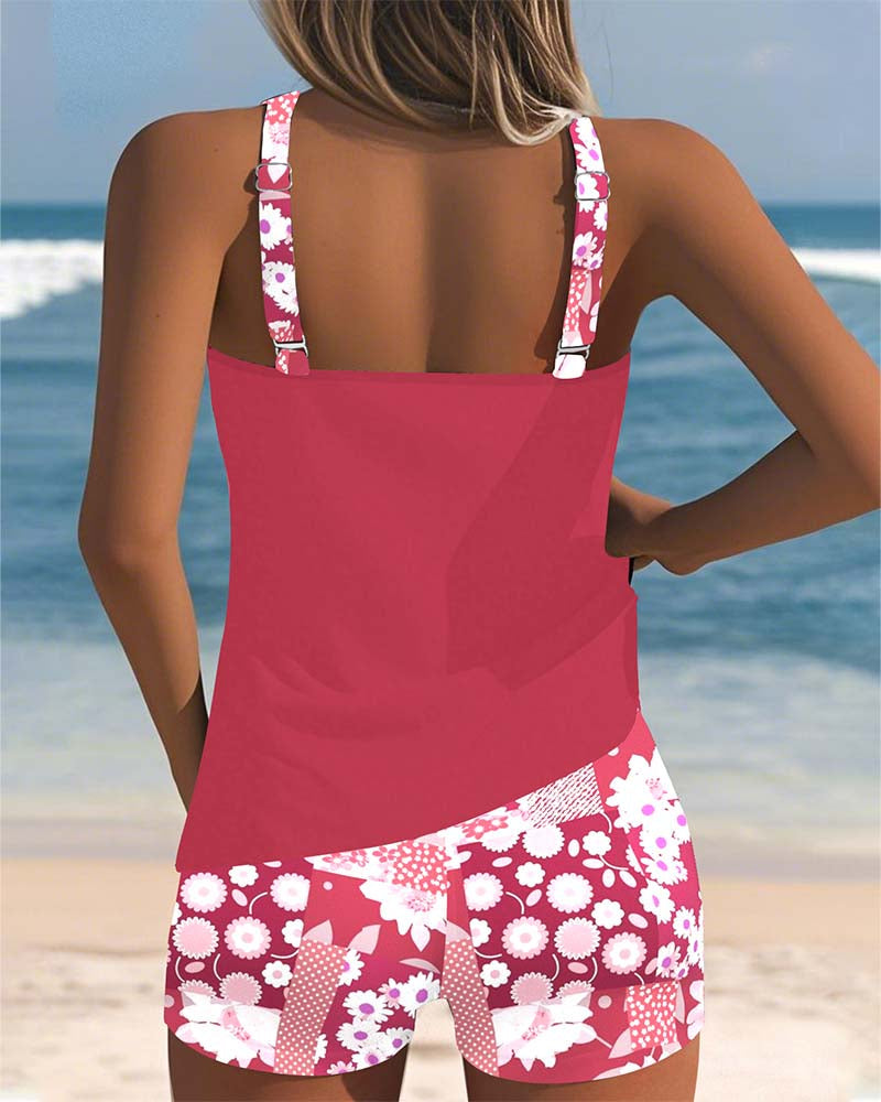 Michelle | Feminine Floral Racerback Tankini - Picela