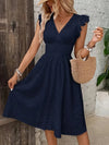 Michelle | Feminine Ruffle Midi Dress - Picela