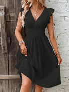 Michelle | Feminine Ruffle Midi Dress - Picela