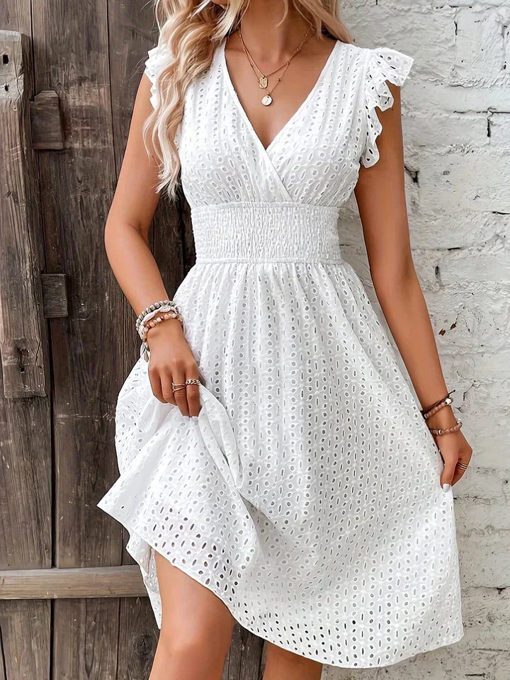 Michelle | Feminine Ruffle Midi Dress - Picela