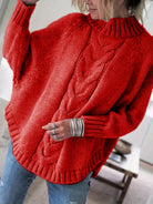 Nicole | Elegant Cable-Knit Mock-Neck Sweater - Picela