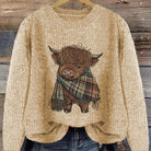 Nicole | Elegant Cow Knit Sweater - Picela
