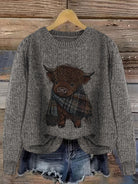 Nicole | Elegant Cow Knit Sweater - Picela