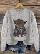Nicole | Elegant Cow Knit Sweater - Picela