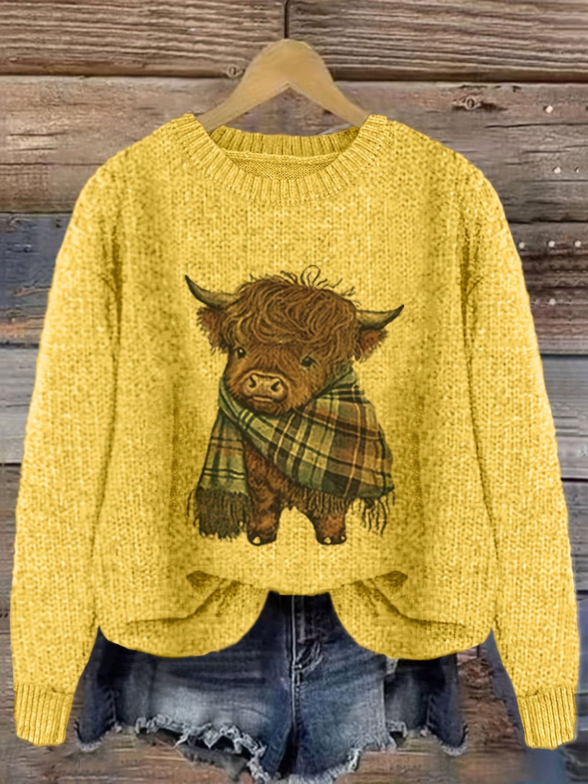 Nicole | Elegant Cow Knit Sweater - Picela