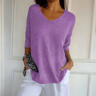 Nicole | Elegant Knit V-Neck Top - Picela