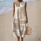 Nicole | Elegant Linen Midi Dress - Picela
