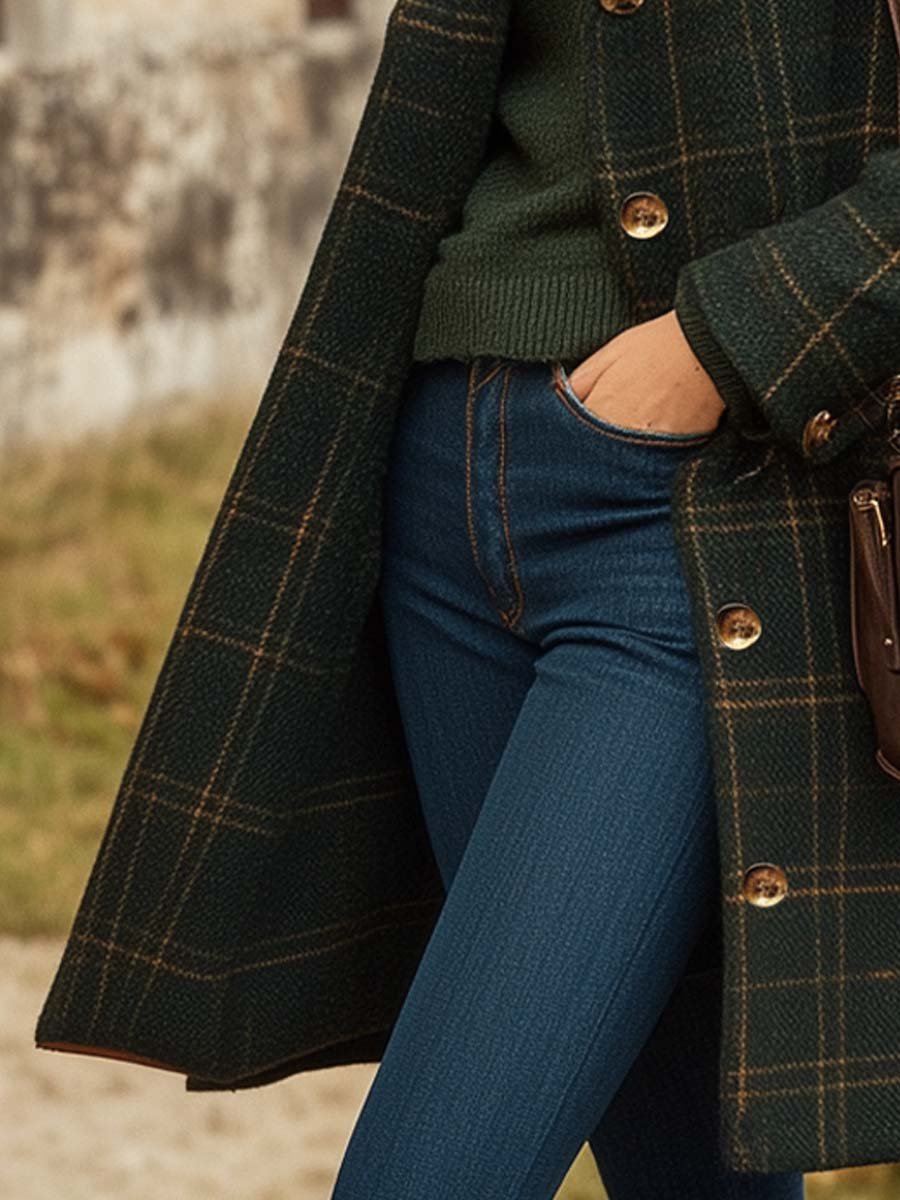 Nicole | Elegant Plaid Wool Coat - Picela
