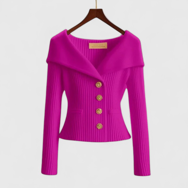 Nicole | Elegant Ribbed Fitted Cardigan - Picela