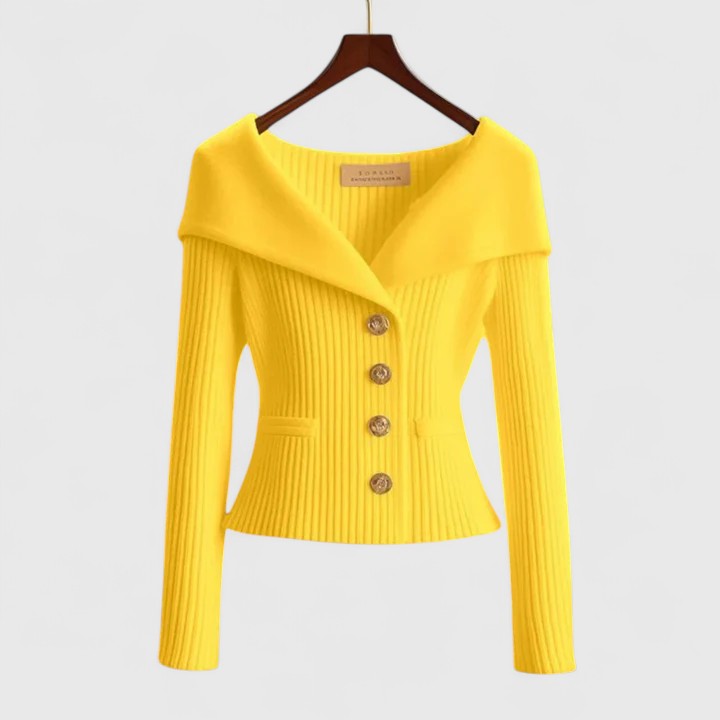 Nicole | Elegant Ribbed Fitted Cardigan - Picela