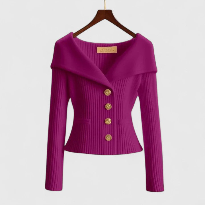 Nicole | Elegant Ribbed Fitted Cardigan - Picela
