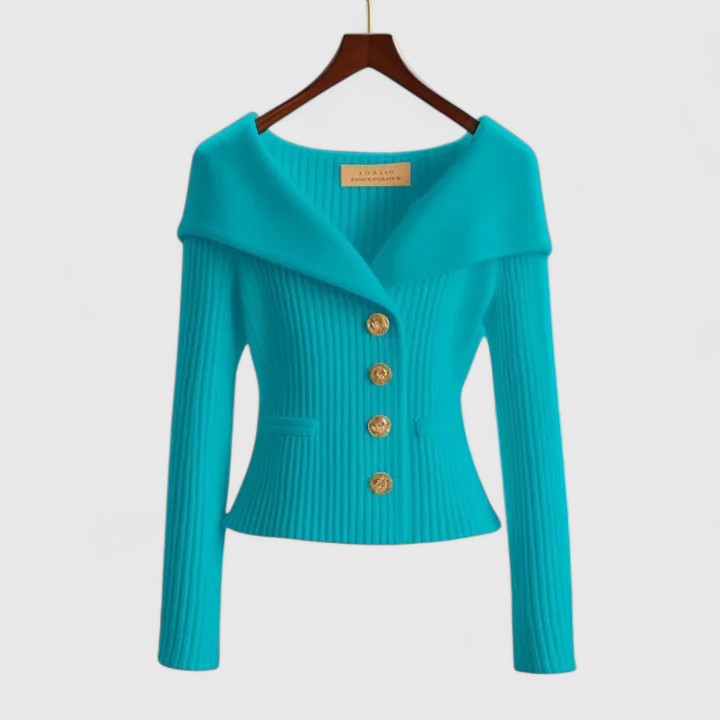 Nicole | Elegant Ribbed Fitted Cardigan - Picela