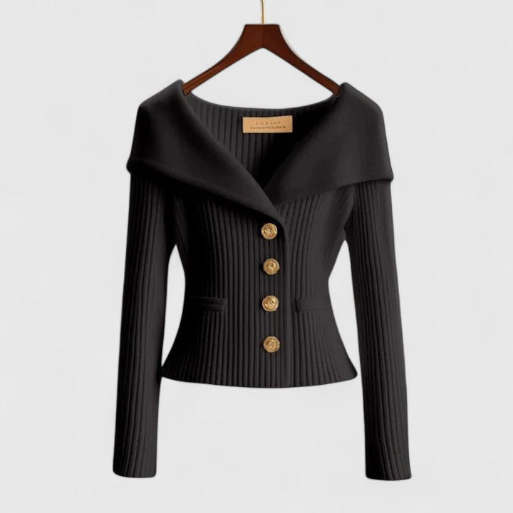 Nicole | Elegant Ribbed Fitted Cardigan - Picela