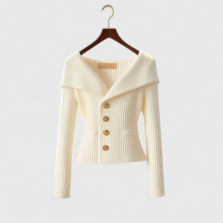 Nicole | Elegant Ribbed Fitted Cardigan - Picela