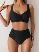 Nicole | Flattering Twist-Front High-Waist Bikini - Picela