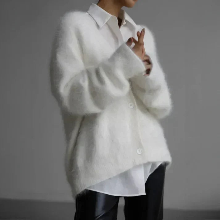 Rachel | Cozy Fuzzy Mohair Cardigan - Picela