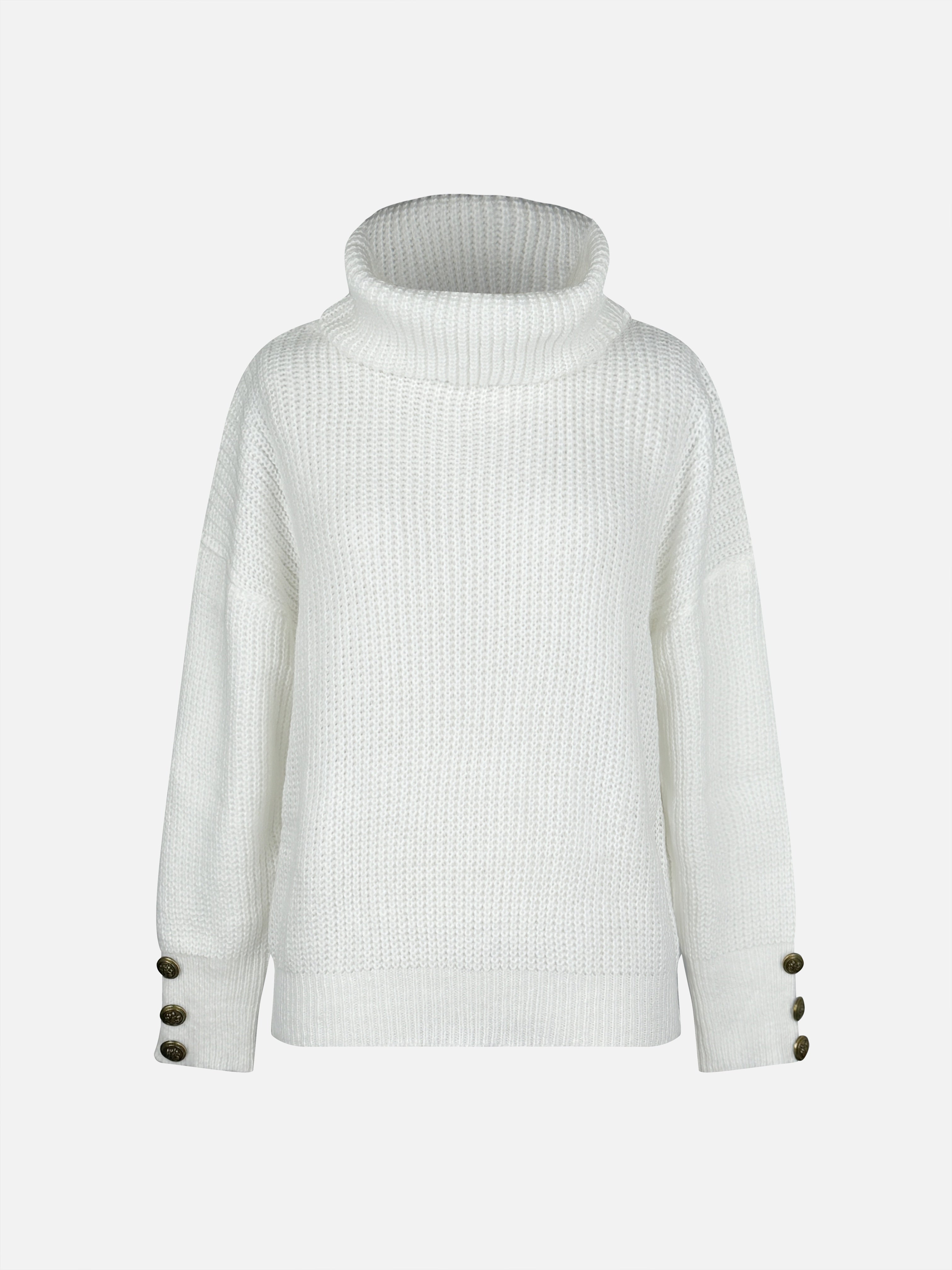 Rachel | Elegant Cowl-Neck Button Sweater - Picela