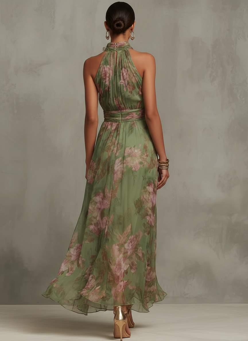 Rachel | Elegant Halter Maxi Dress - Picela