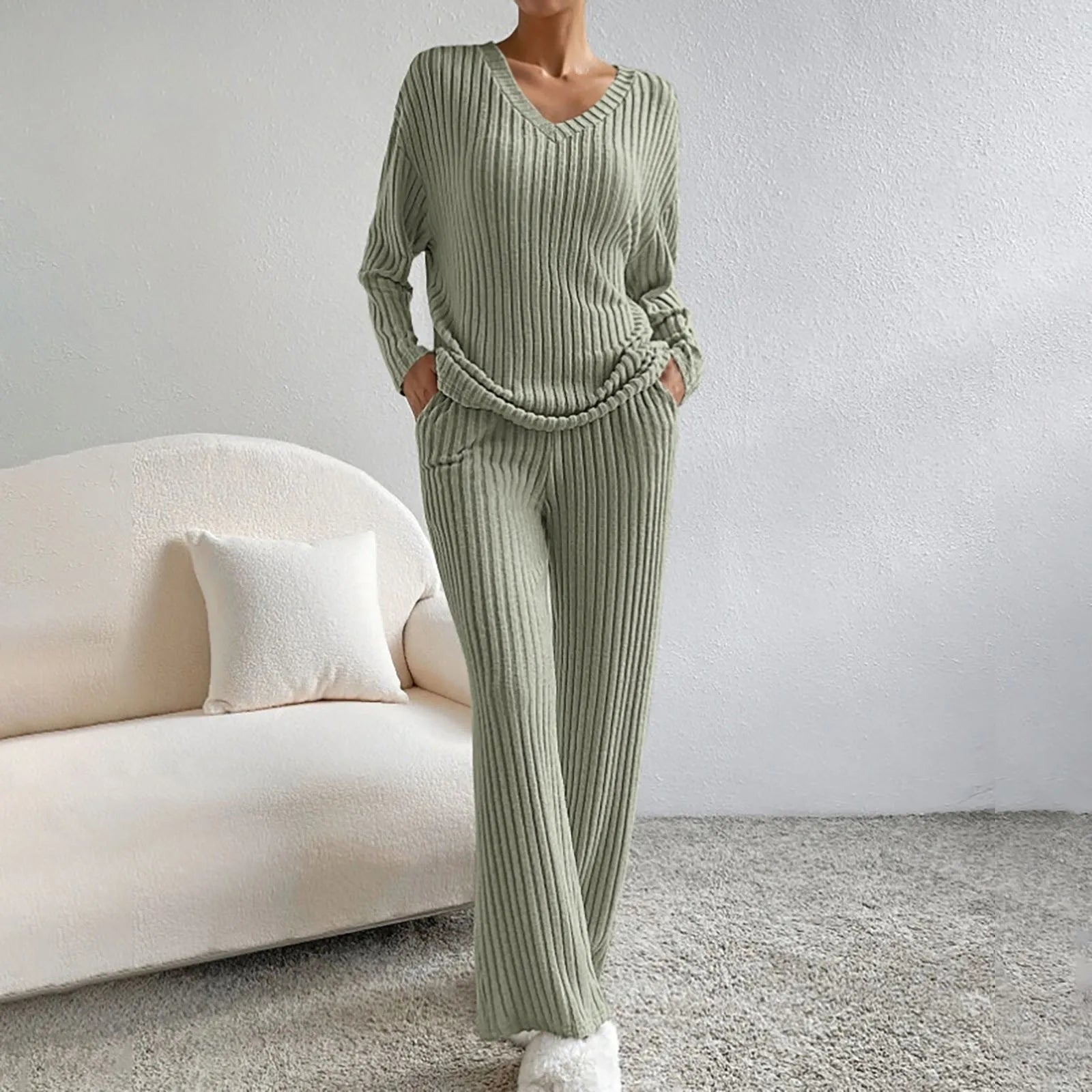 Rebecca | Cozy Ribbed Knit Set - Picela