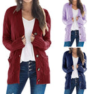 Rebecca | Elegant Cable Knit Cardigan - Picela