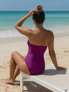 Rebecca | Elegant Ruched Strapless Swimsuit - Picela