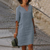 Ashley | Effortless Split-Neck Midi Dress