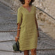 Flowy Linen Midi Dress for Women