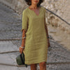 Ashley | Effortless Split-Neck Midi Dress