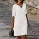 Flowy Linen Midi Dress for Women