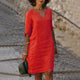 Flowy Linen Midi Dress for Women