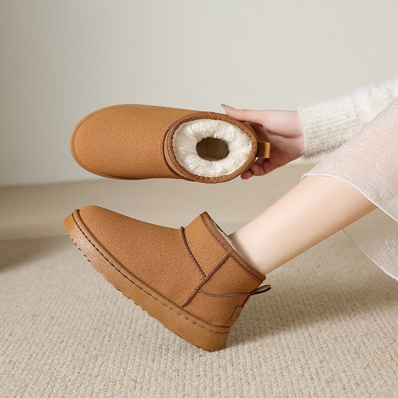 Samantha | Comfortable Suede Fur-Lined Boots - Picela