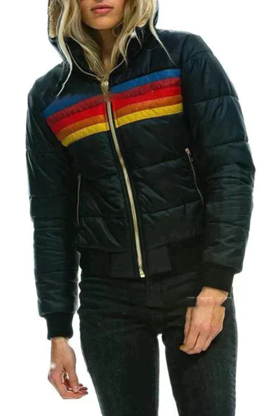 Samantha | Cozy Striped Puffer Jacket - Picela