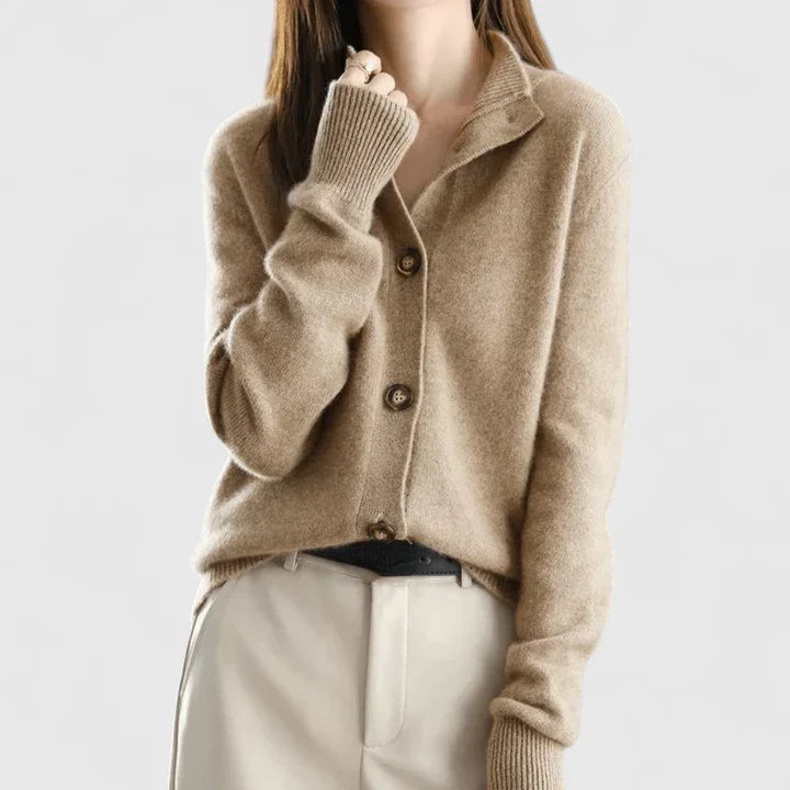 Samantha | Elegant Collared Button-Up Cardigan - Picela