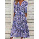 Samantha | Elegant Floral Midi Dress - Picela