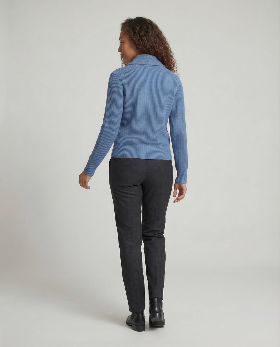 Samantha | Elegant Ribbed Shawl-Collar Cardigan - Picela
