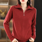 Samantha | Elegant Zip-Up Knit Cardigan - Picela