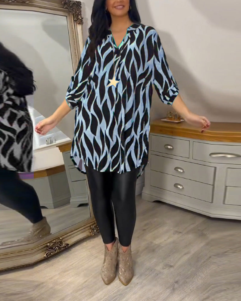 Samantha | Stylish Abstract Oversized Blouse - Picela