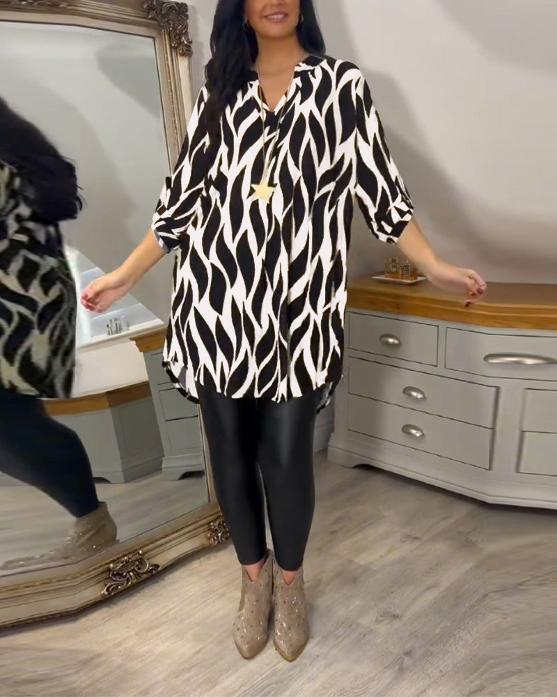 Samantha | Stylish Abstract Oversized Blouse - Picela