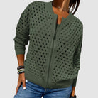 Sarah | Elegant Crochet Zip-Up Cardigan - Picela